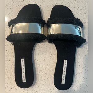 Zara Mirrored Fringe Sandals